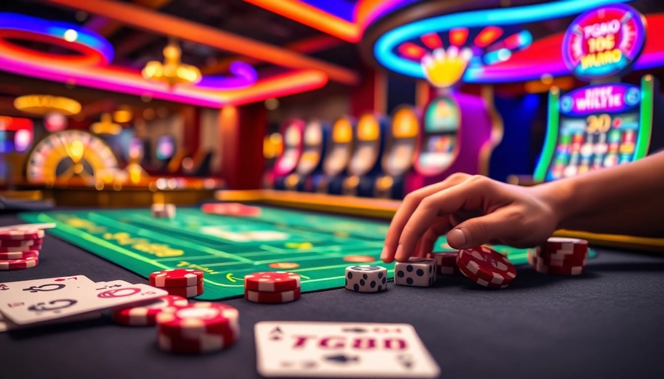 Gamble strategically at https://tg88u.com/ with exciting poker chips and vibrant casino elements.