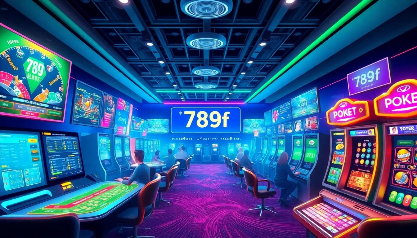 Exciting online gambling scene at 789f with vibrant casino atmosphere and diverse gaming options.