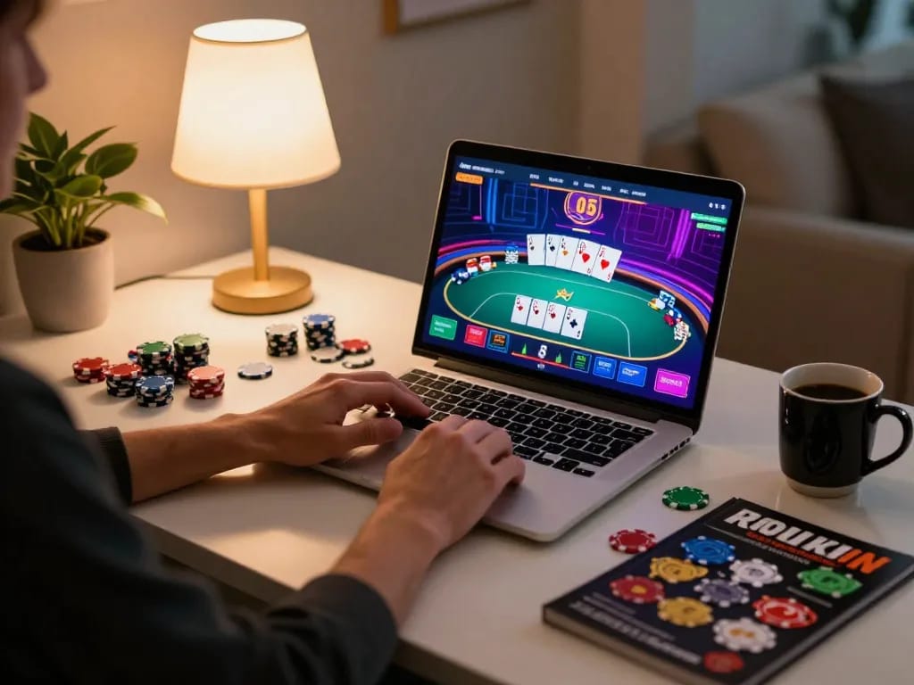 Engaging online poker game at home in cozy setting featuring XX 88 gameplay dynamics