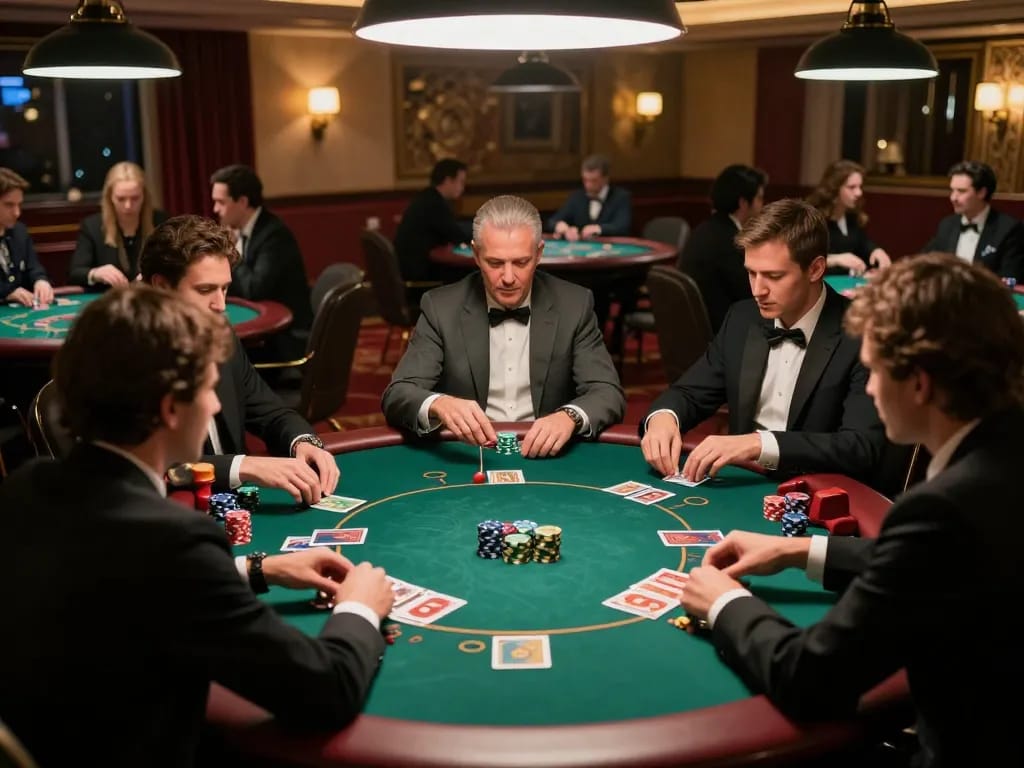 Engaged players strategizing in a competitive environment at kkwin.com poker tables.