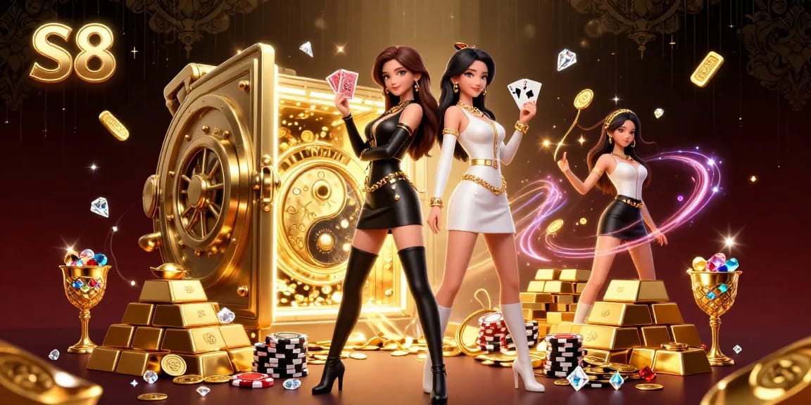 Experience the thrill at S8 casino with stunning twin Asian women showcasing powerful gambling energy.