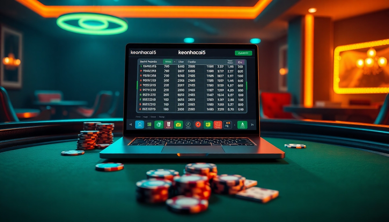 Engaging online gambling scene with keonhacai5 website interface showcasing betting excitement.