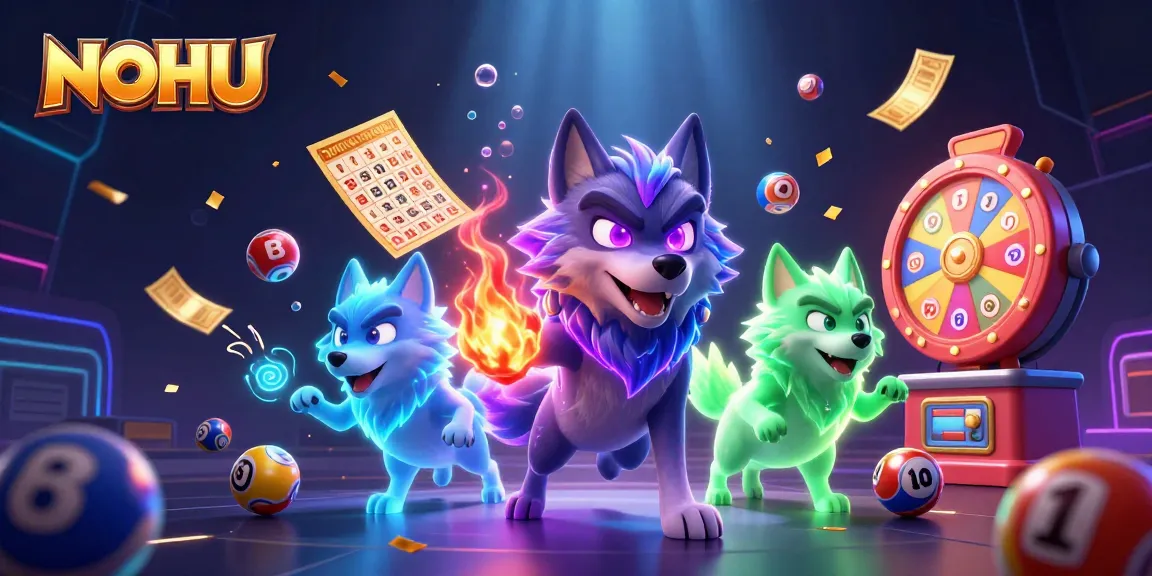 Join the NOHU adventure with dynamic lottery elements and ghostly wolves in an engaging casino scene.