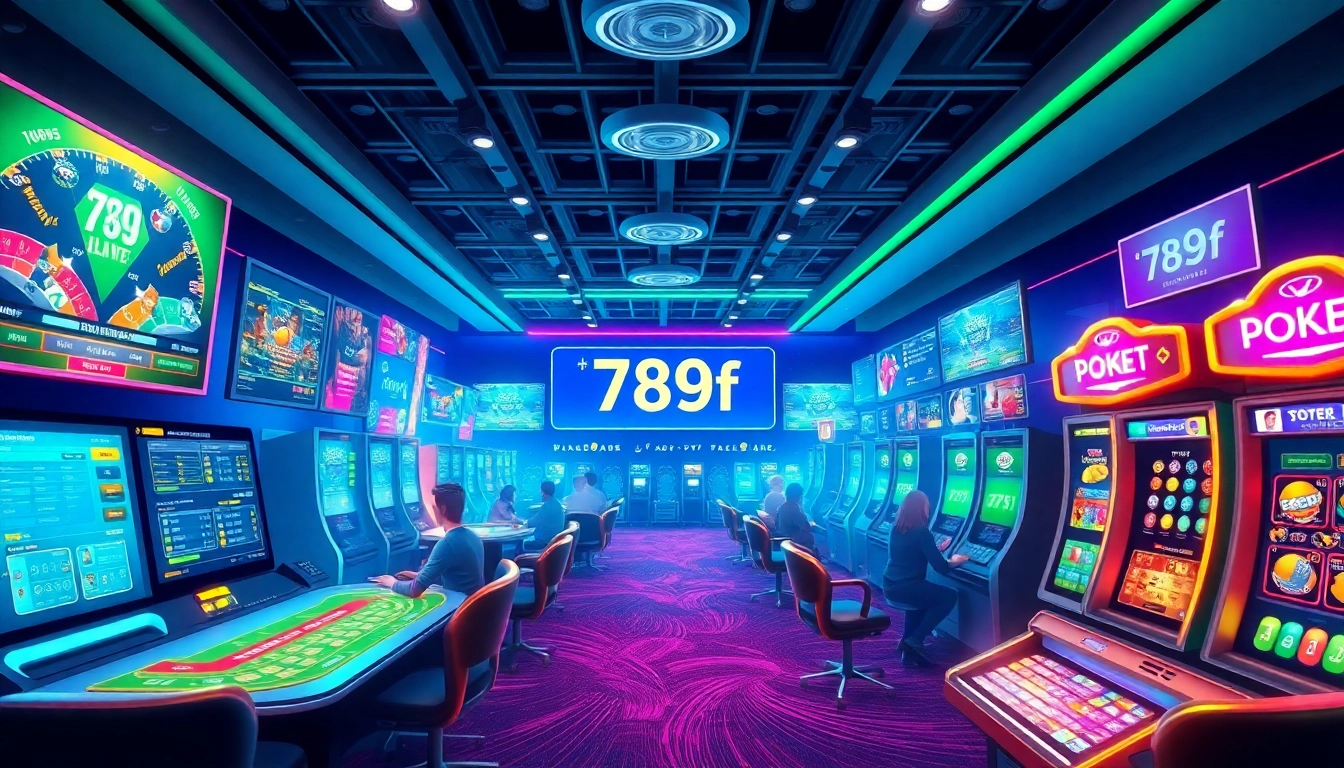 Exciting online gambling scene at 789f with vibrant casino atmosphere and diverse gaming options.