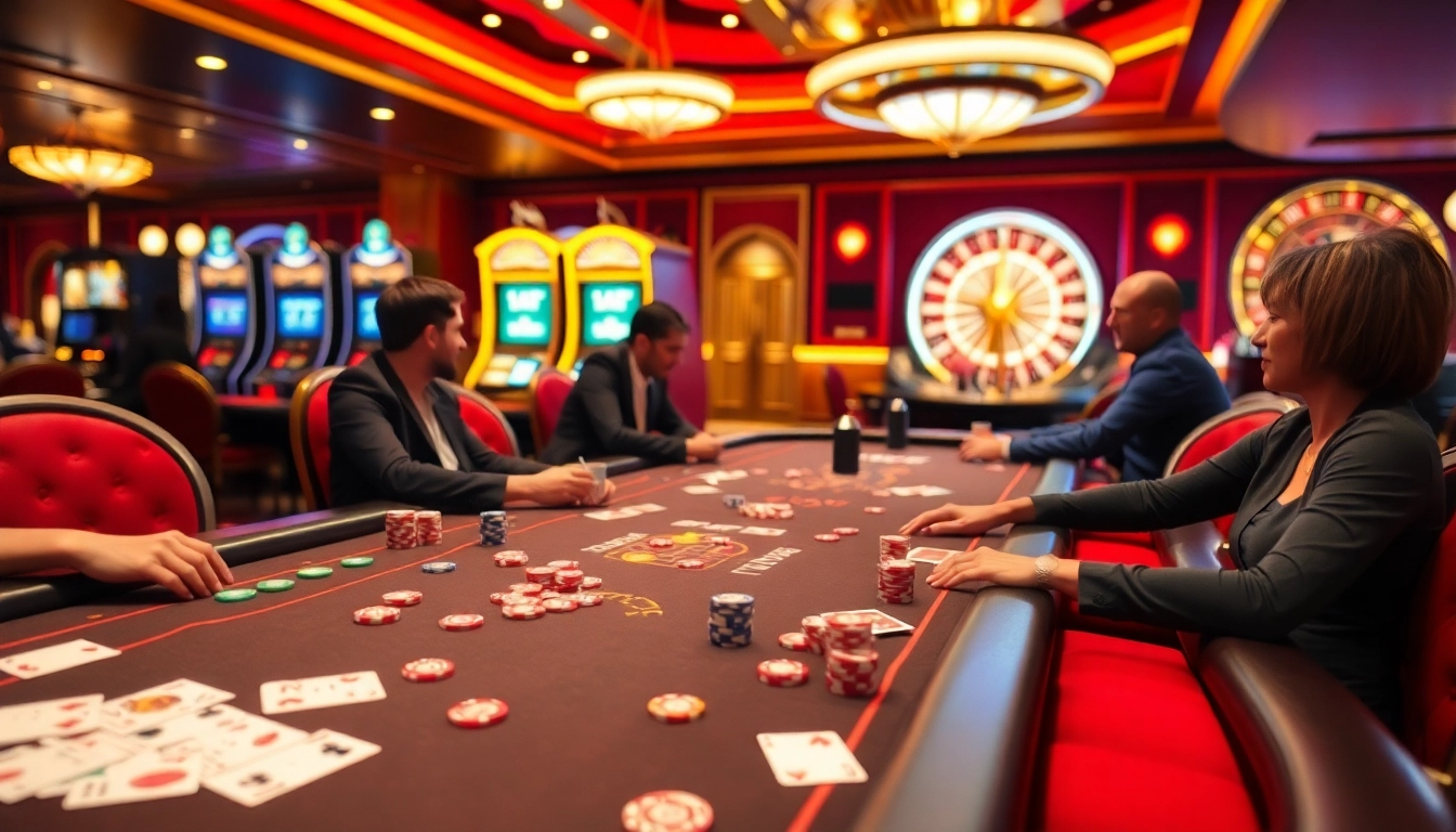 S8 casino scene with poker chips and cards showcasing an exciting gambling atmosphere.