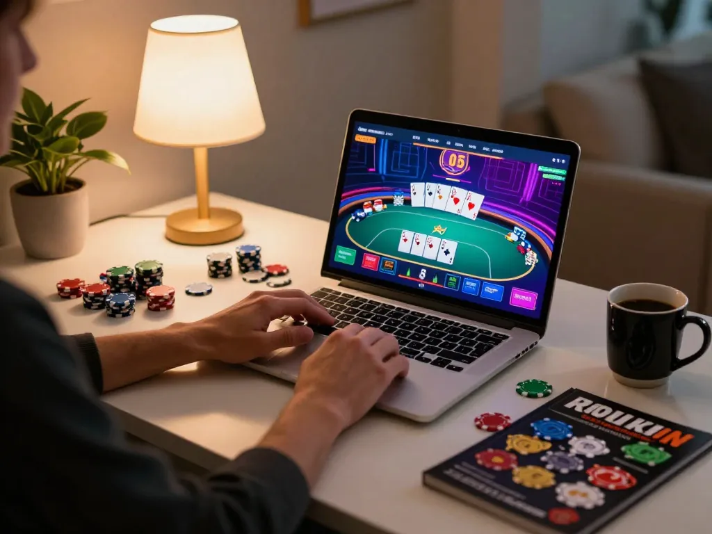 Engaging online poker game at home in cozy setting featuring XX 88 gameplay dynamics