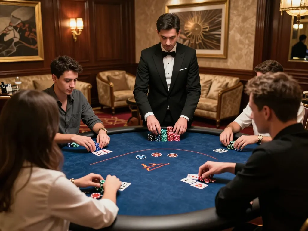 Players engaging in strategic poker gameplay at SC88, showcasing luxury decor and ambiance.
