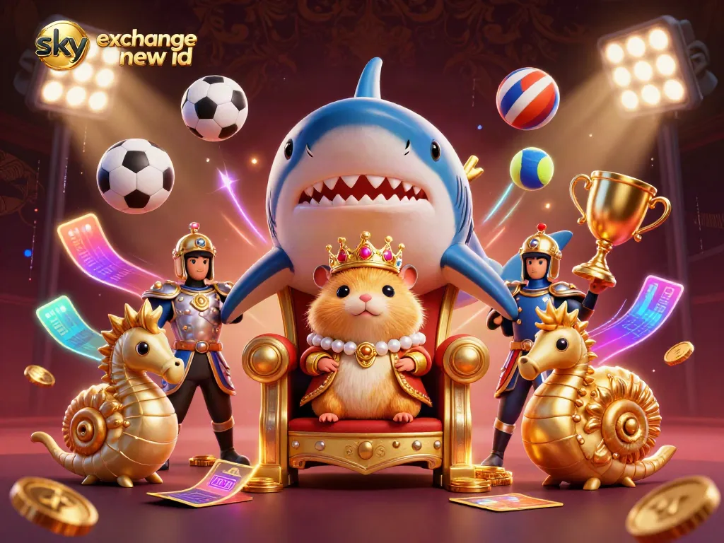 Experience the thrill of betting with sky exchange new id, featuring vibrant sports elements and a dynamic hamster king.