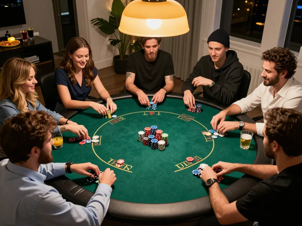 Pemain yang terlibat menikmati malam poker dengan empire99, tumpukan chip, dan persaingan yang ramah
