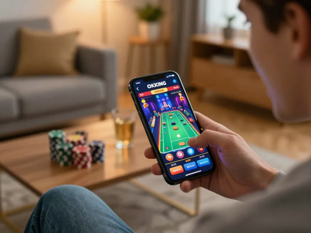 Engage with the OKKING app for thrilling live casino gameplay on your device