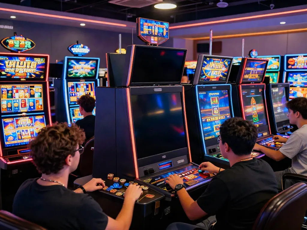 Engaged players enjoying slot88 games in a vibrant gaming environment