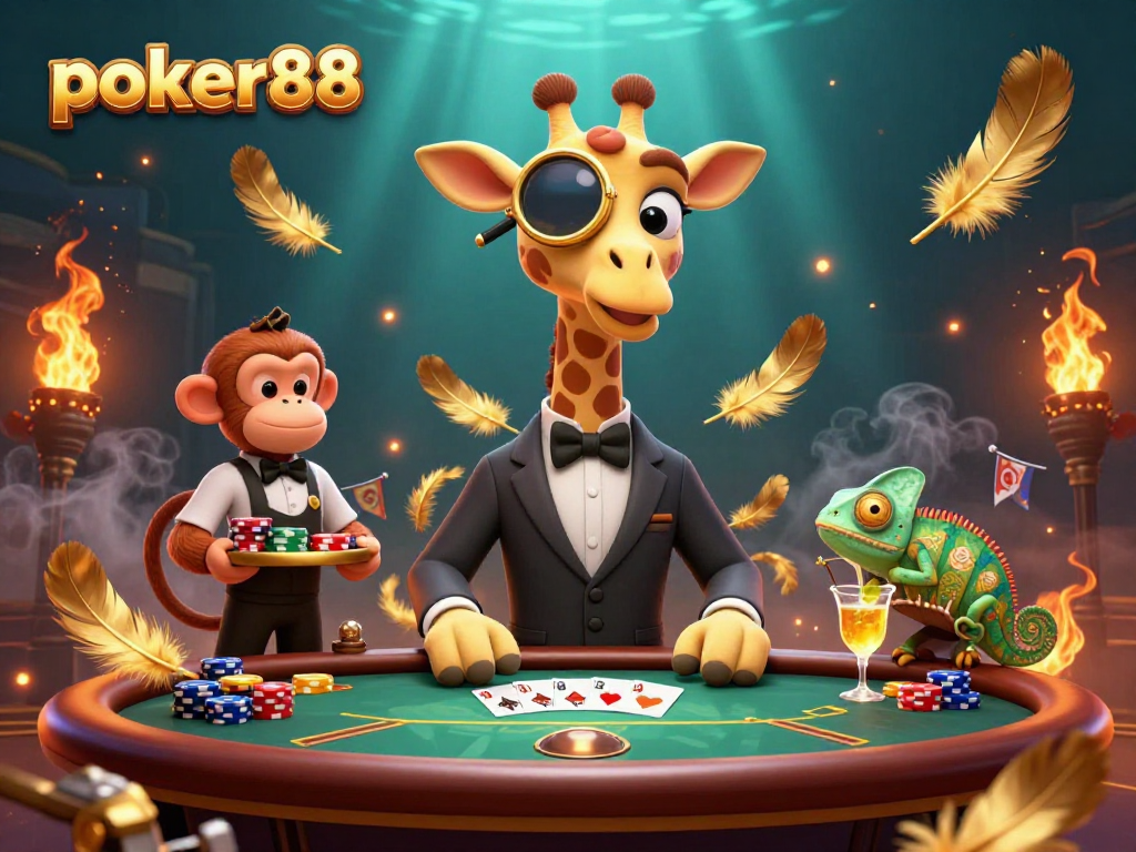 Gambarkan pengalaman seru poker88 dengan karakter unik dan elemen kasino yang menakjubkan.