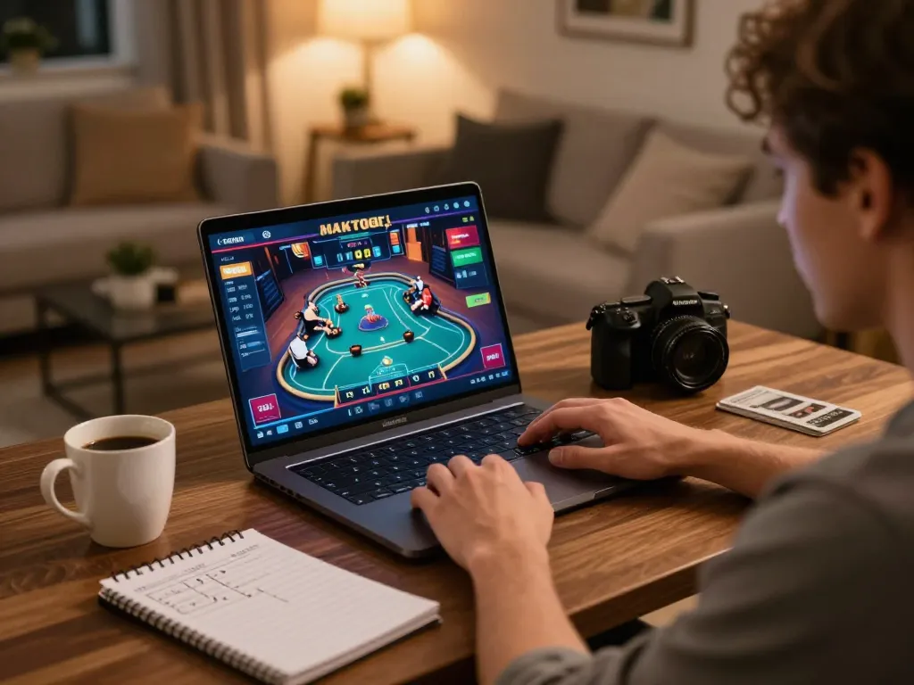 Pengguna MAKTOGEL berpartisipasi dalam permainan casino online di lingkungan rumah yang nyaman
