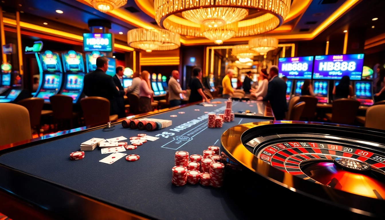 Experience high-stakes excitement at HB88 with vibrant gaming tables and slots.