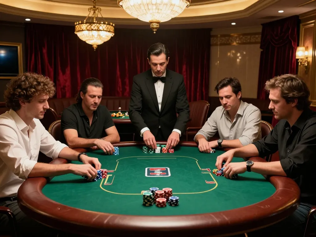 Players at a poker table embrace strategy and excitement at AMAN788 recommended casino.