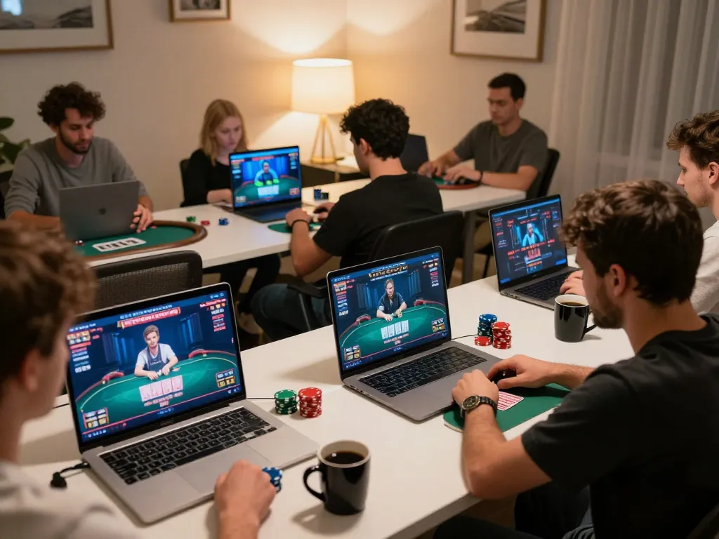 Players engaging in an intense online poker game on dash88, showcasing strategy and excitement.