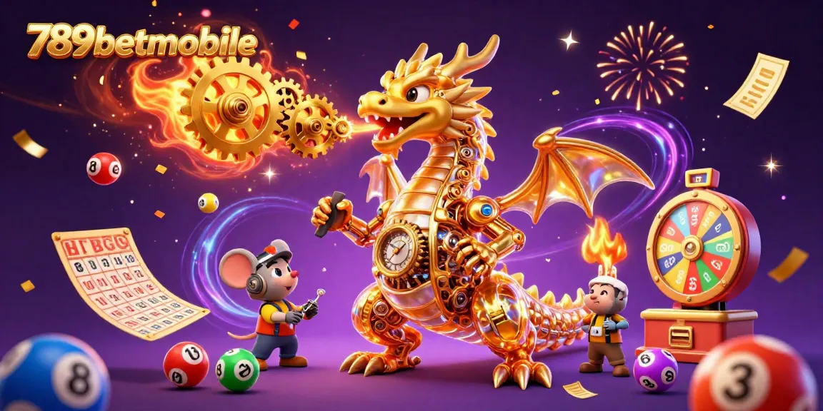 Experience the thrill of gaming with 789betmobile, showcasing a vibrant lottery scene in a 3D fantasy environment.