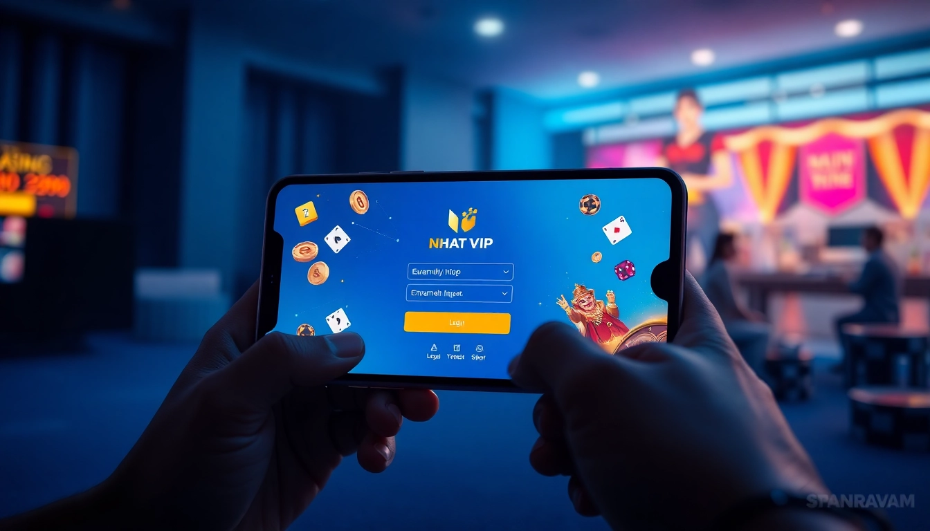 Exciting login scene for Đăng nhập Nhất Vip showcasing modern online gaming interface.