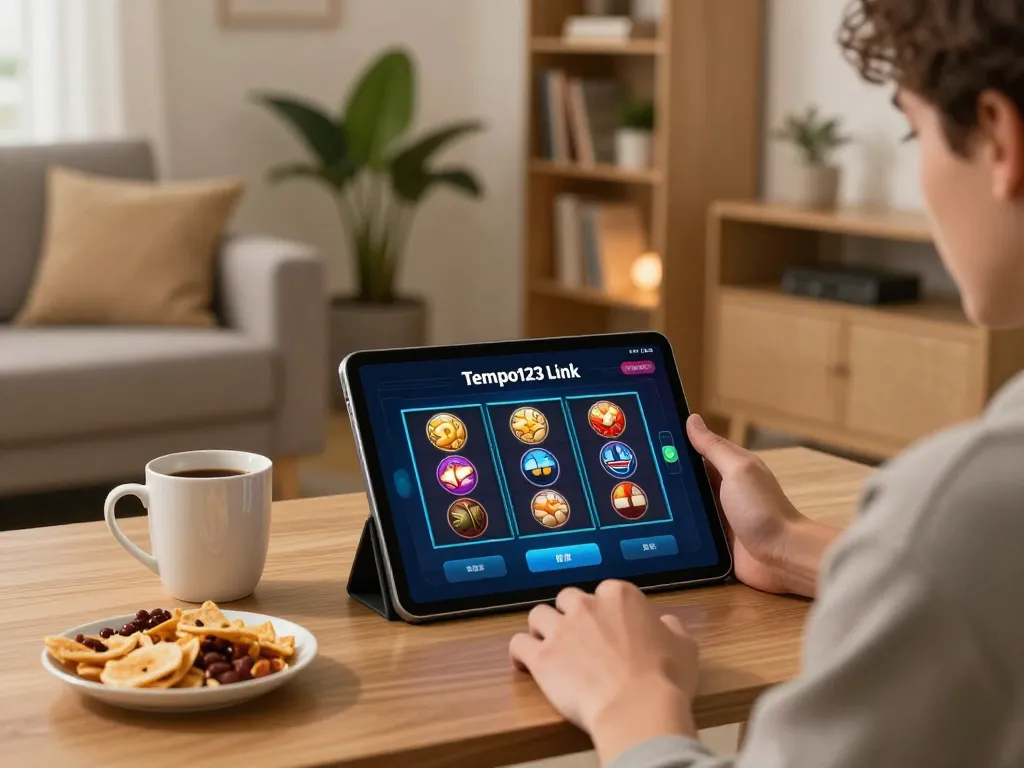 Berinteraksi dengan Tautan Tempo123 sambil menikmati permainan slot online di ruang tamu yang nyaman.