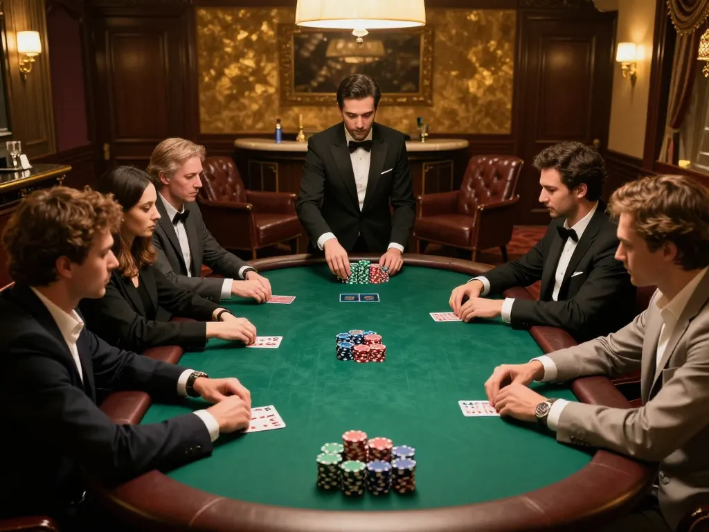 Watch players engage in strategic gameplay at megahoki88 poker table in luxurious setting