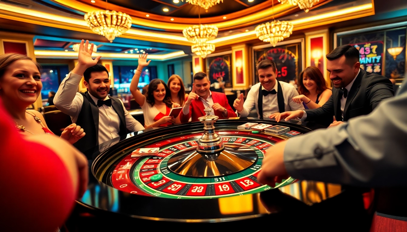 Pengalaman SBOBET yang mendebarkan dengan pemain menikmati permainan kasino di meja roulette.