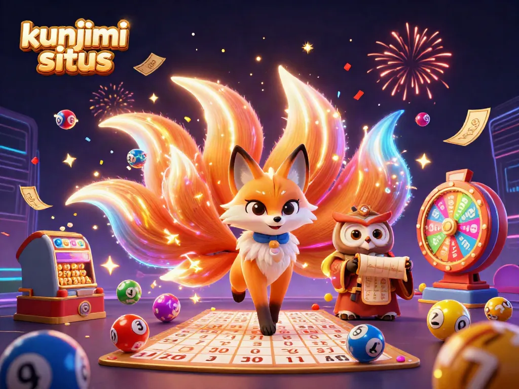 Kunjungi situs dengan jackpot dan permainan slot menarik pada ilustrasi 3D yang penuh warna