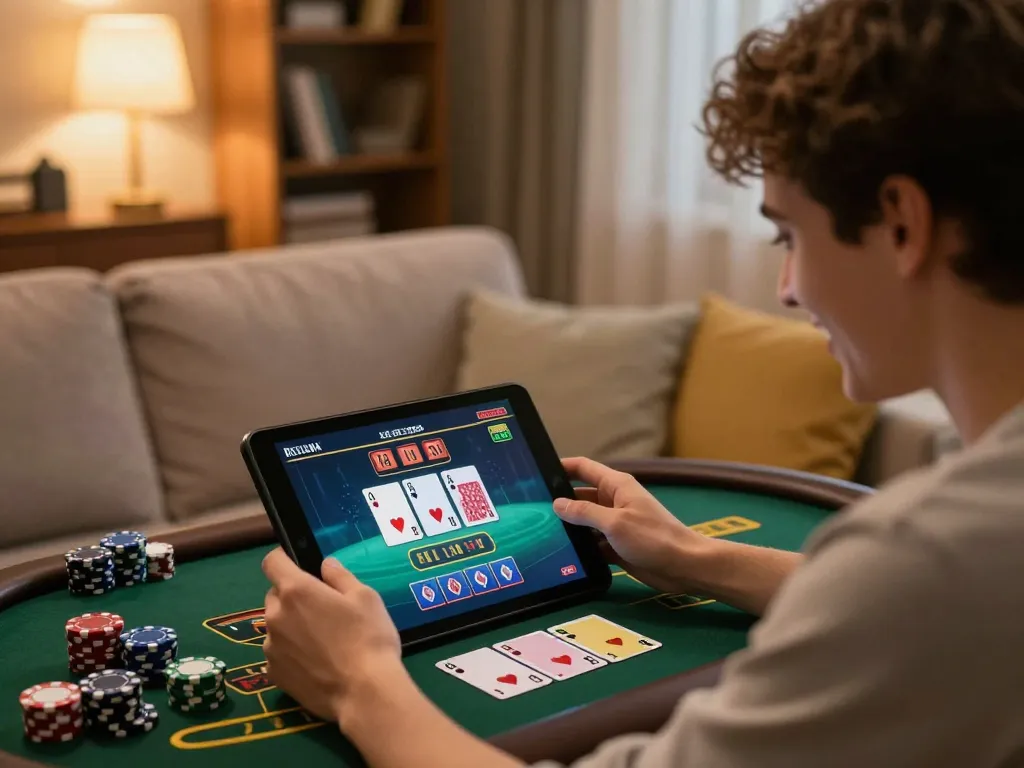 Enjoy engaging online blackjack games with uk88 in a cozy home setup.
