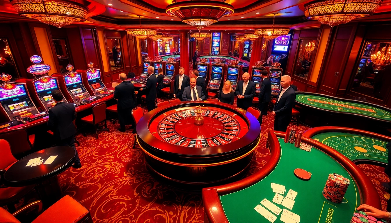 Excitement at the roulette table showcasing 123bet's luxurious gambling environment.