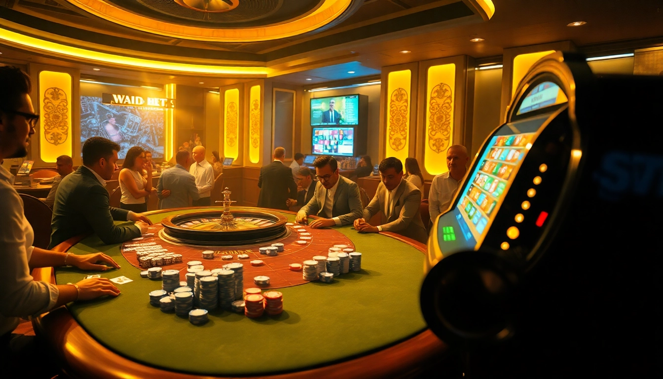 Experience the thrill of winning at HDBET with engaging poker and roulette games in a luxurious casino setting.