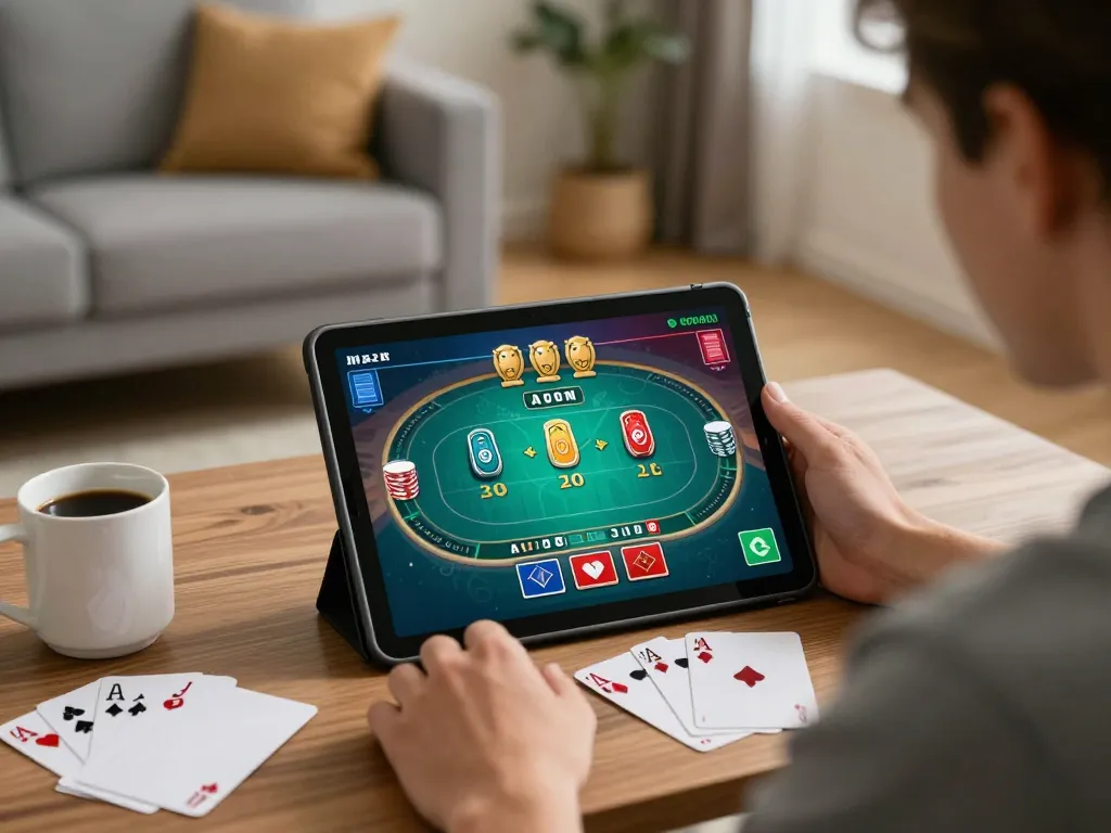 Experience smooth Fokus777 login while enjoying an online poker game on a tablet from home.
