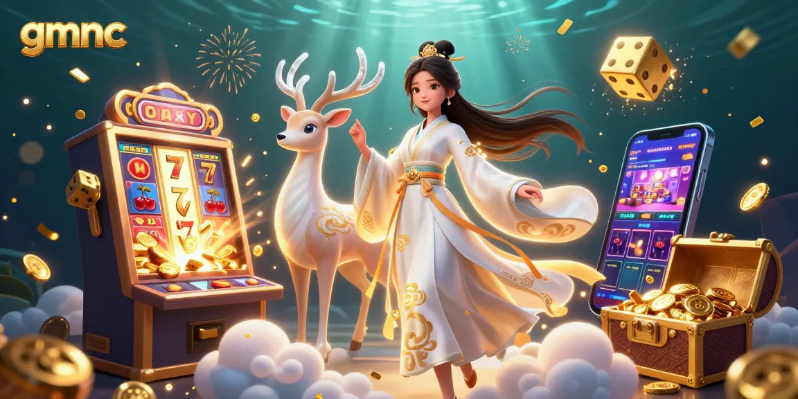 Experience big wins with gmnc in a vibrant 3D casino scene featuring jackpots and lively game elements.