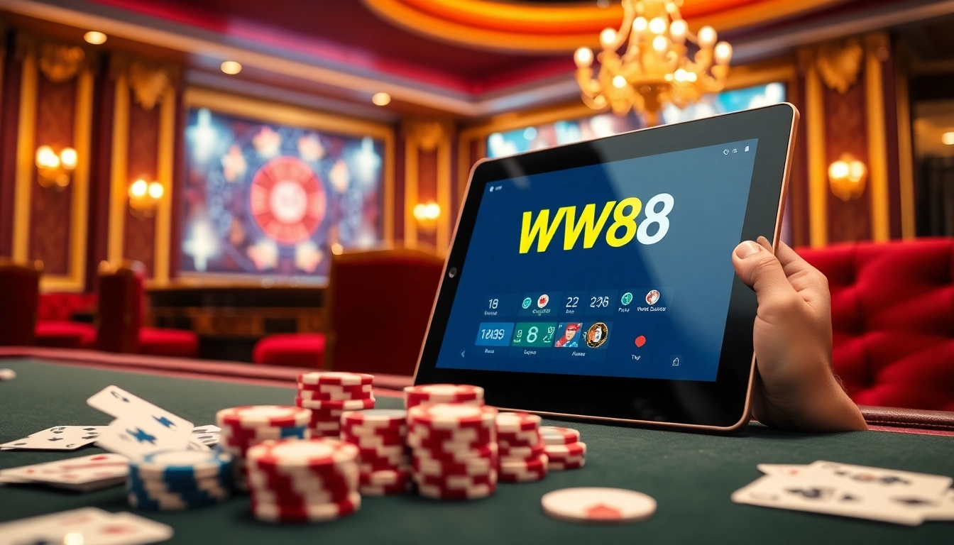 Experience the thrill of winning at WW88 with luxurious casino elements and strategic betting.