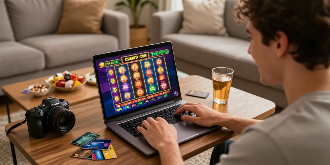 Exciting scene of a player exploring credit card casinos online with vibrant graphics and payment options visible.