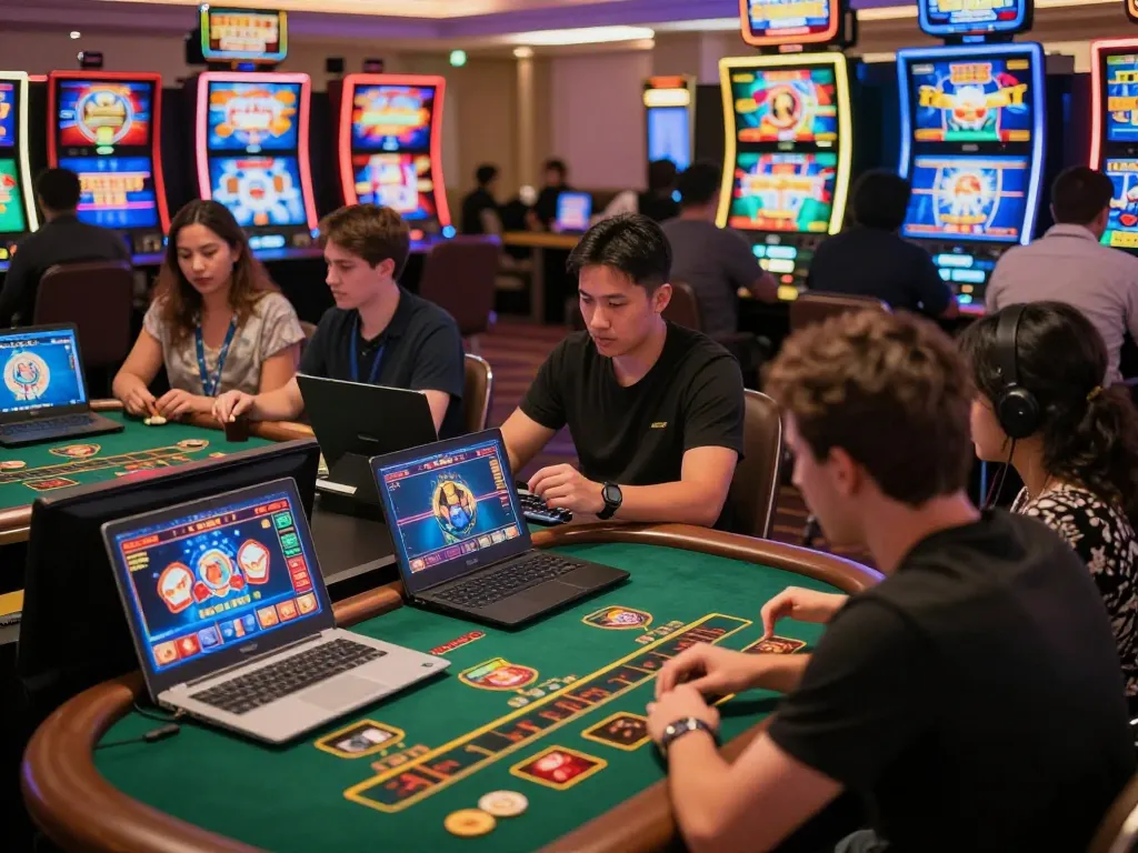 fo88 players enjoying live casino games with vibrant interfaces and strategic discussions.