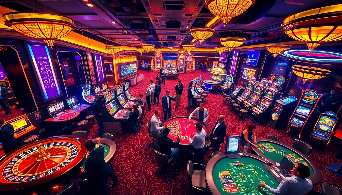 Experience the excitement of https://sunwin11.sh/ with players cheering in a vibrant casino atmosphere.