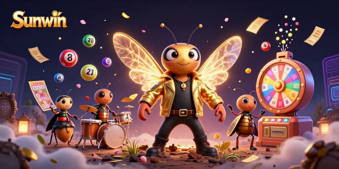 Sunwin delivers an exhilarating gaming experience with a vibrant rock star ensemble amidst lively lottery elements.