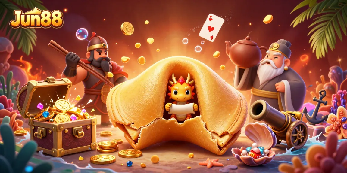 Engage with Jun88 and enjoy exciting online casino gaming adventures featured in a vibrant 3D scene.