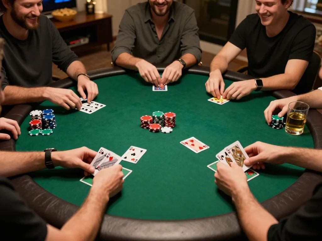Join the thrilling poker game at https://www.bdtk66.one/ with friends enjoying strategy and competition in a cozy setting.