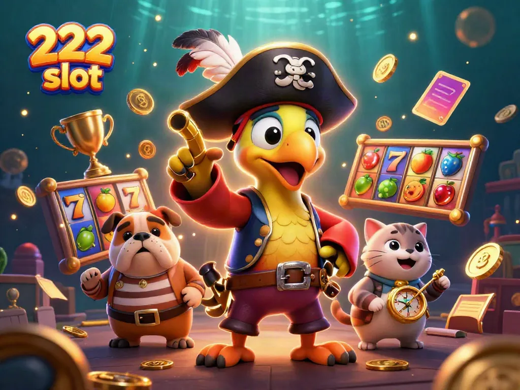 Menangkan 222 slot dengan petualangan seru dari karakter 3D sambil memainkan simbol slot berkilau.