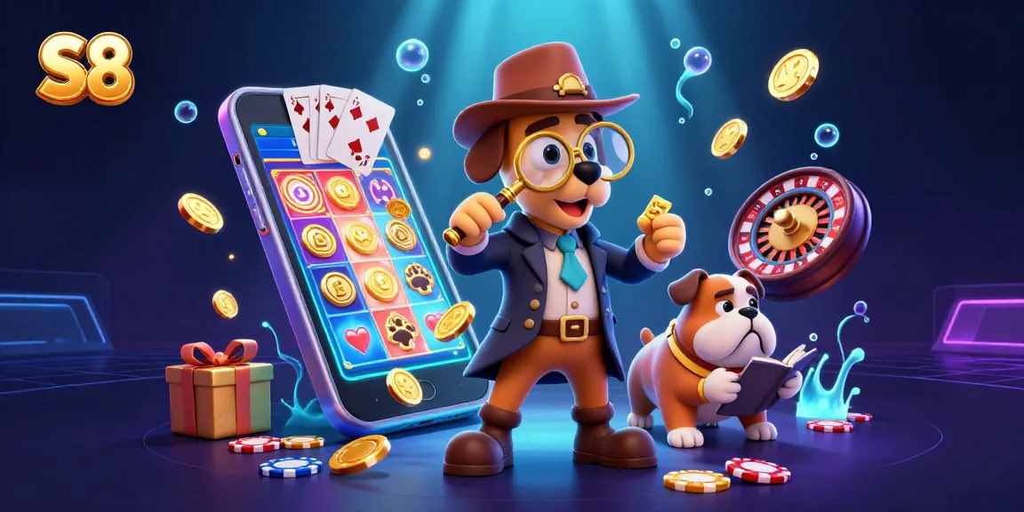 Join the detective duo of S8 as they uncover golden poker chip clues among vibrant casino games and action.