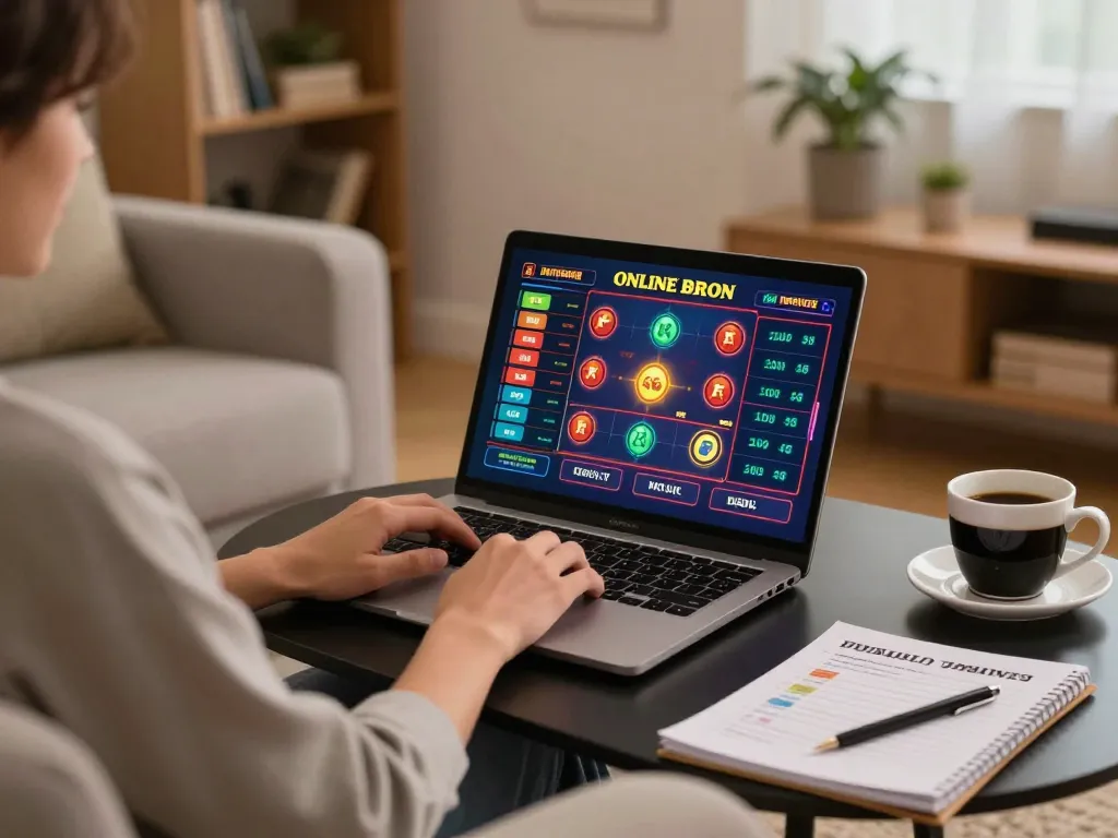 Experience excitement with Link đăng ký Vk88 on a laptop while enjoying cozy home atmosphere.
