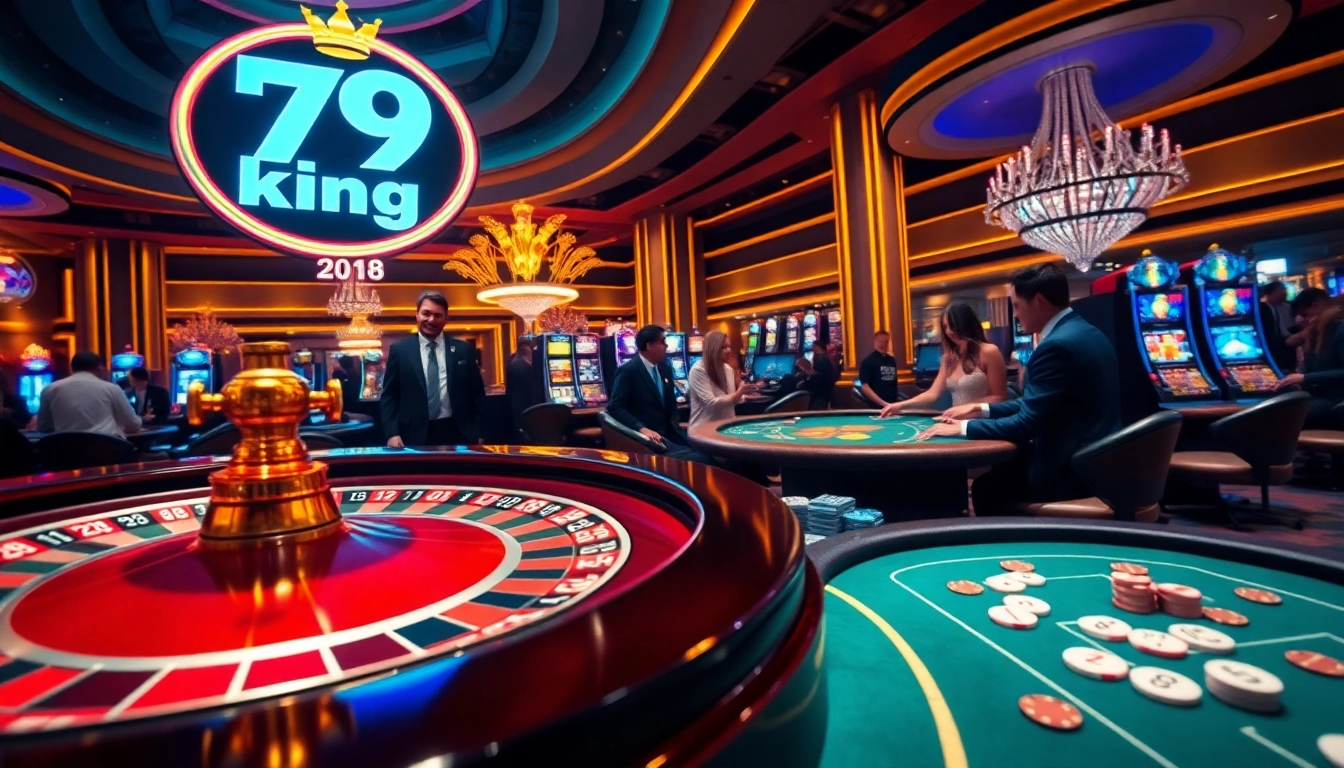 Players enjoying the excitement of 79 king at a modern casino table