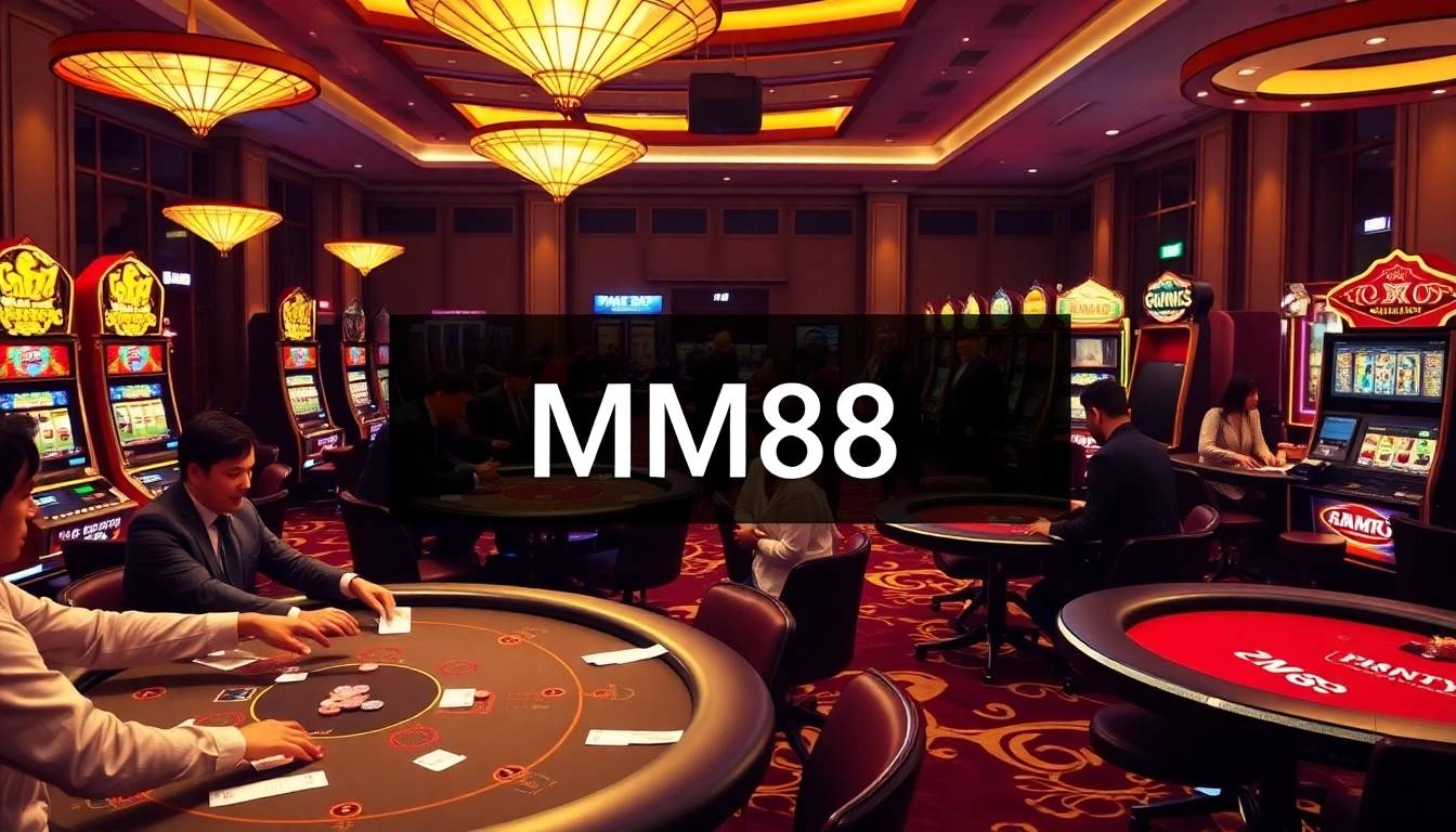 Players enjoying their experience at MM88's luxurious casino tables filled with excitement.