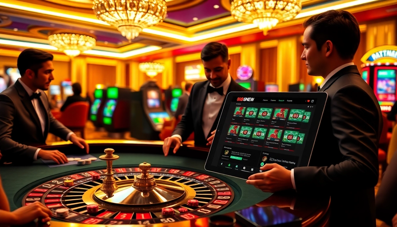 Experience the thrill of gambling at nhà cái 888NEW with professional players at a roulette table.