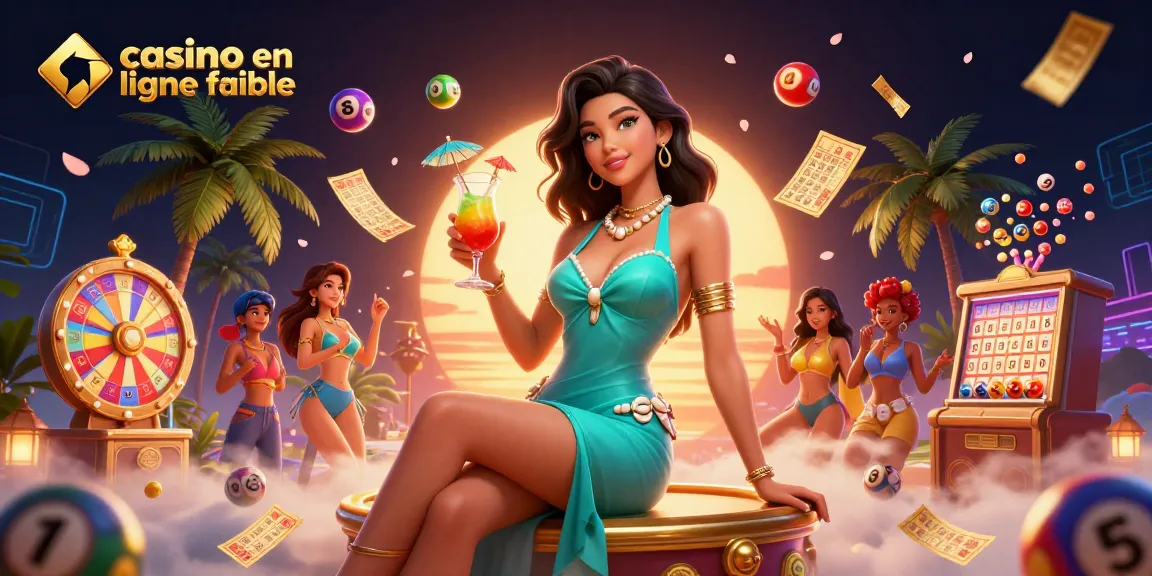 Explorez le monde vibrant du casino en ligne fiable avec une femme asiatique glamour et des éléments dynamiques de loterie.