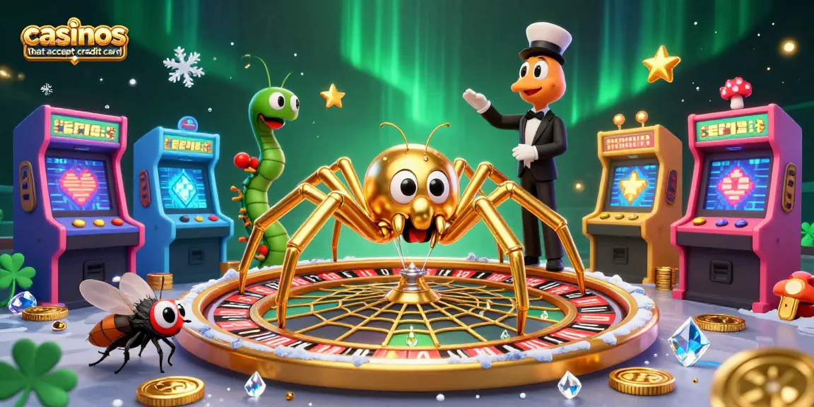 Engage in thrilling gameplay at casinos that accept credit card with a vibrant roulette wheel and arcade elements.