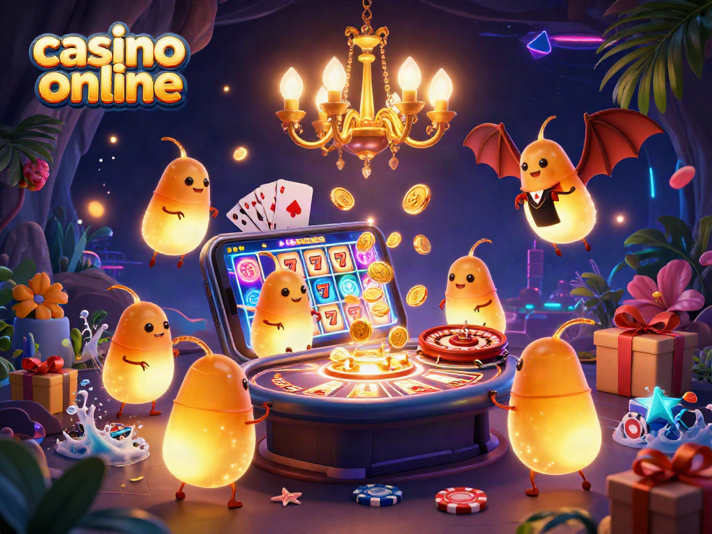 Experience exciting gameplay at casino online with glimmering glowworms illuminating a cave casino.