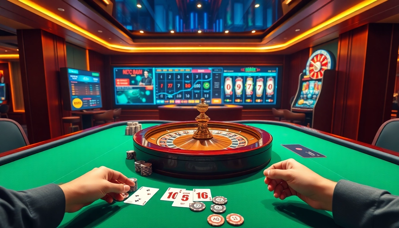 Players strategizing with poker chips and cards on https://hz88.forum/ casino table for winning bets