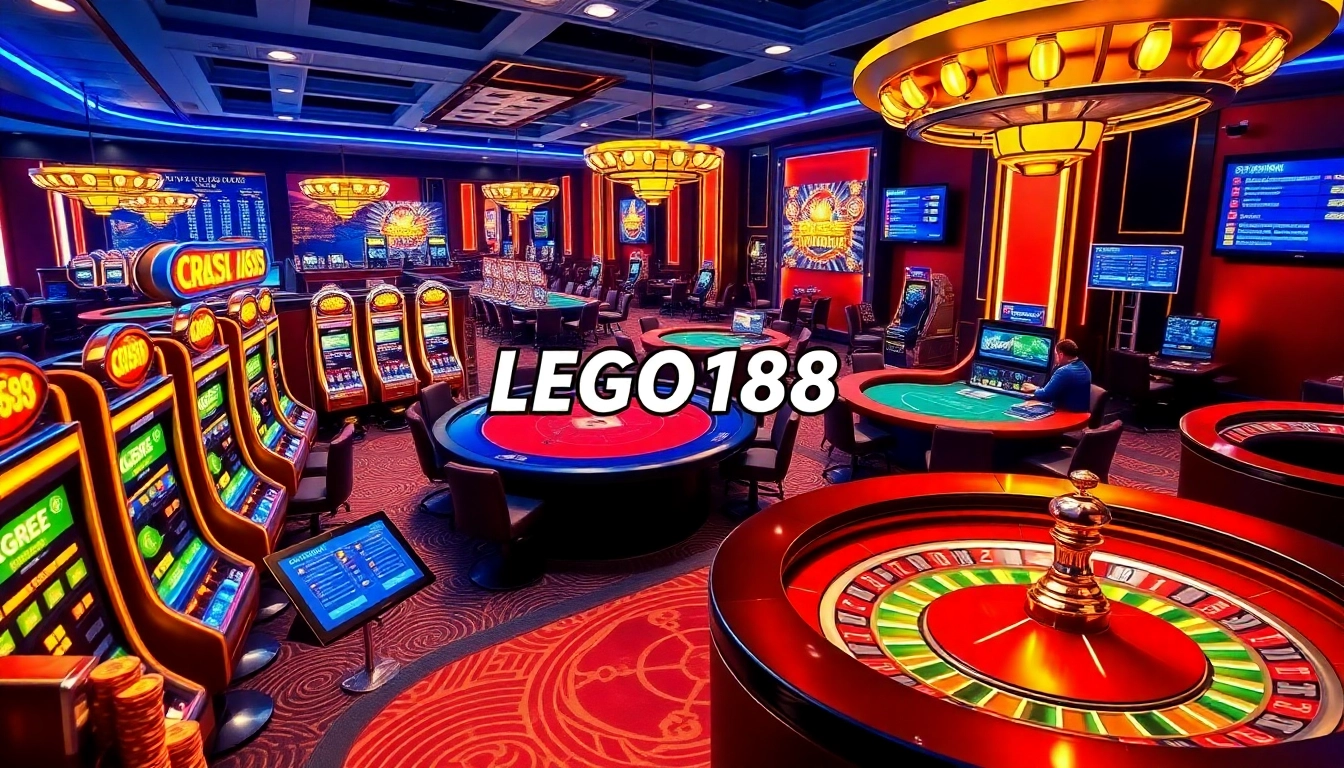Experience the excitement of online gambling with LEGO138 login on vibrant casino tables filled with players.
