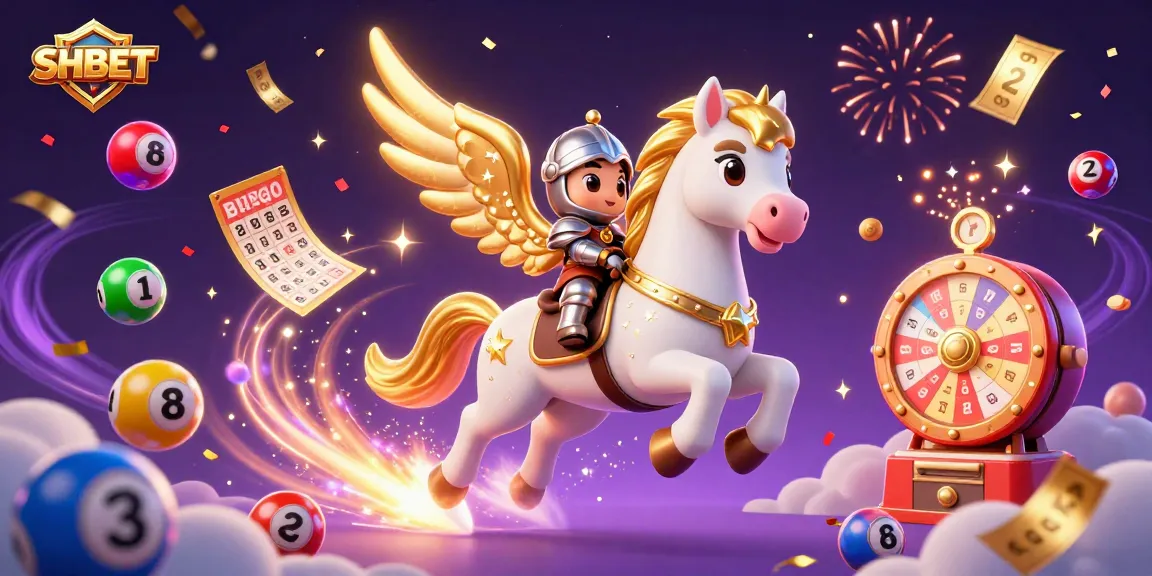 Experience winning at SHBET with golden tickets and vibrant games in an ultra-detailed 3D illustration.